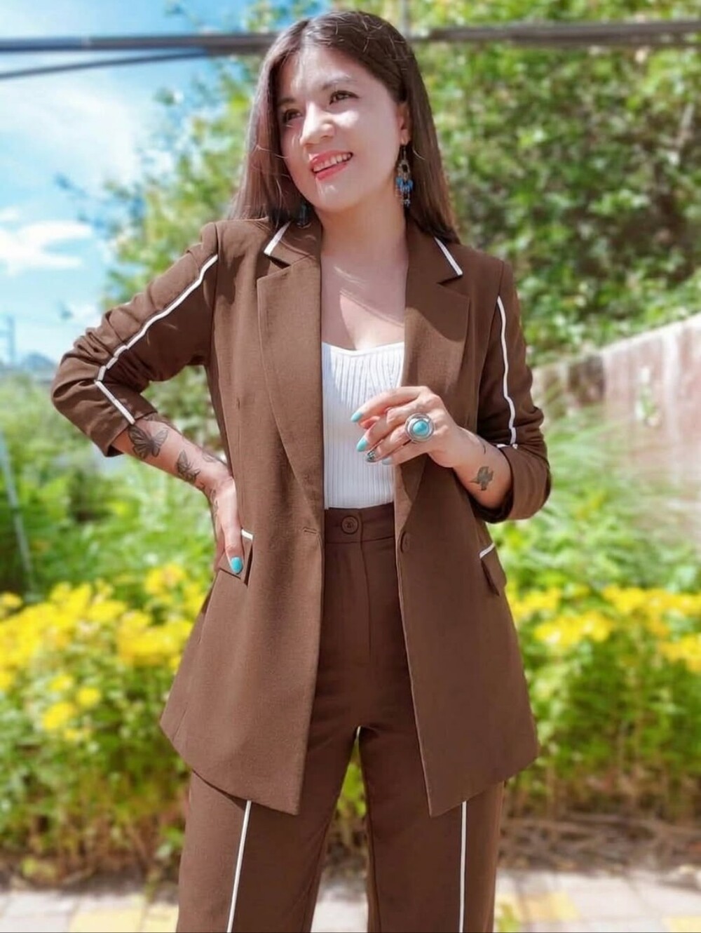 2pcs Stylish Oversized Blazer Jacket With Matching Pants Outfit Set